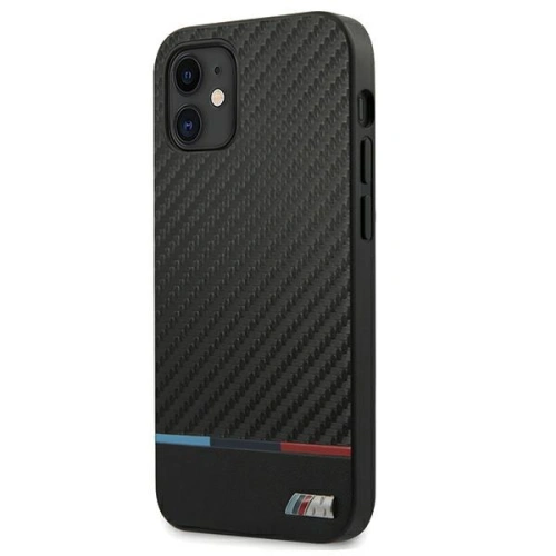 Kup Case BMW BMHCP12SPUCARTCBK Apple iPhone 12 mini schwarz/hardcase M Collection PU Carbon Stripe - BMW094BLK - {ean13} - Sklep Home Screen