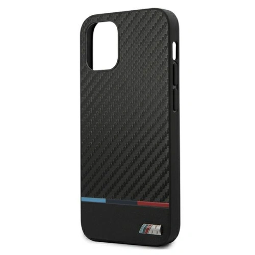 Kup Case BMW BMHCP12SPUCARTCBK Apple iPhone 12 mini schwarz/hardcase M Collection PU Carbon Stripe - BMW094BLK - {ean13} - Sklep Home Screen