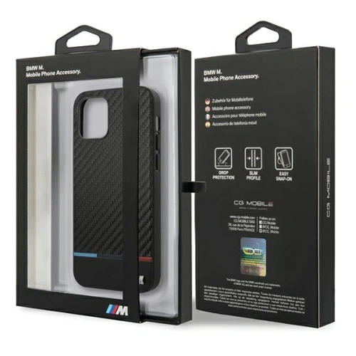 Kup Case BMW BMHCP12SPUCARTCBK Apple iPhone 12 mini schwarz/hardcase M Collection PU Carbon Stripe - BMW094BLK - {ean13} - Sklep Home Screen