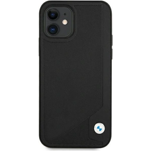Buy BMW BMHCP12SRCDPK Apple iPhone 12 mini black hardcase Leather Deboss - BMW095BLK - {ean13} - Home Screen Store Europe