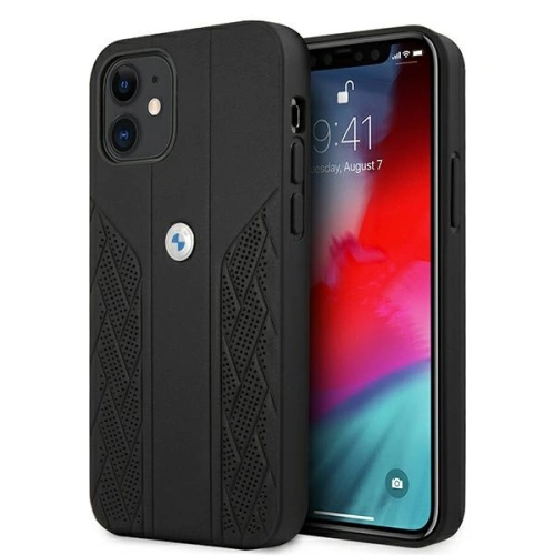 Kup Case BMW BMHCP12SRSPPK Apple iPhone 12 mini schwarz/schwarz Hardcase Leder Curve Perforate - BMW096BLK - {ean13} - Sklep Home Screen