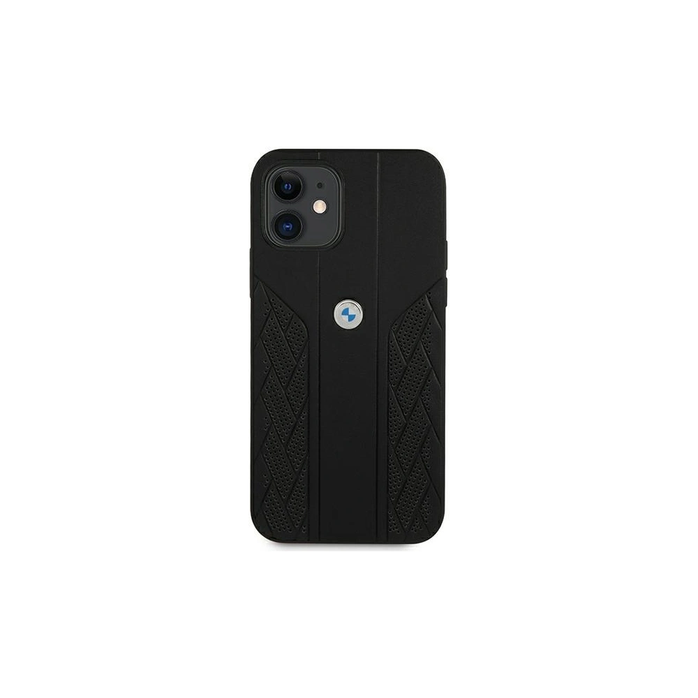 Etui BMW BMHCP12SRSPPK Apple iPhone 12 mini czarny/black hardcase Leather Curve Perforate