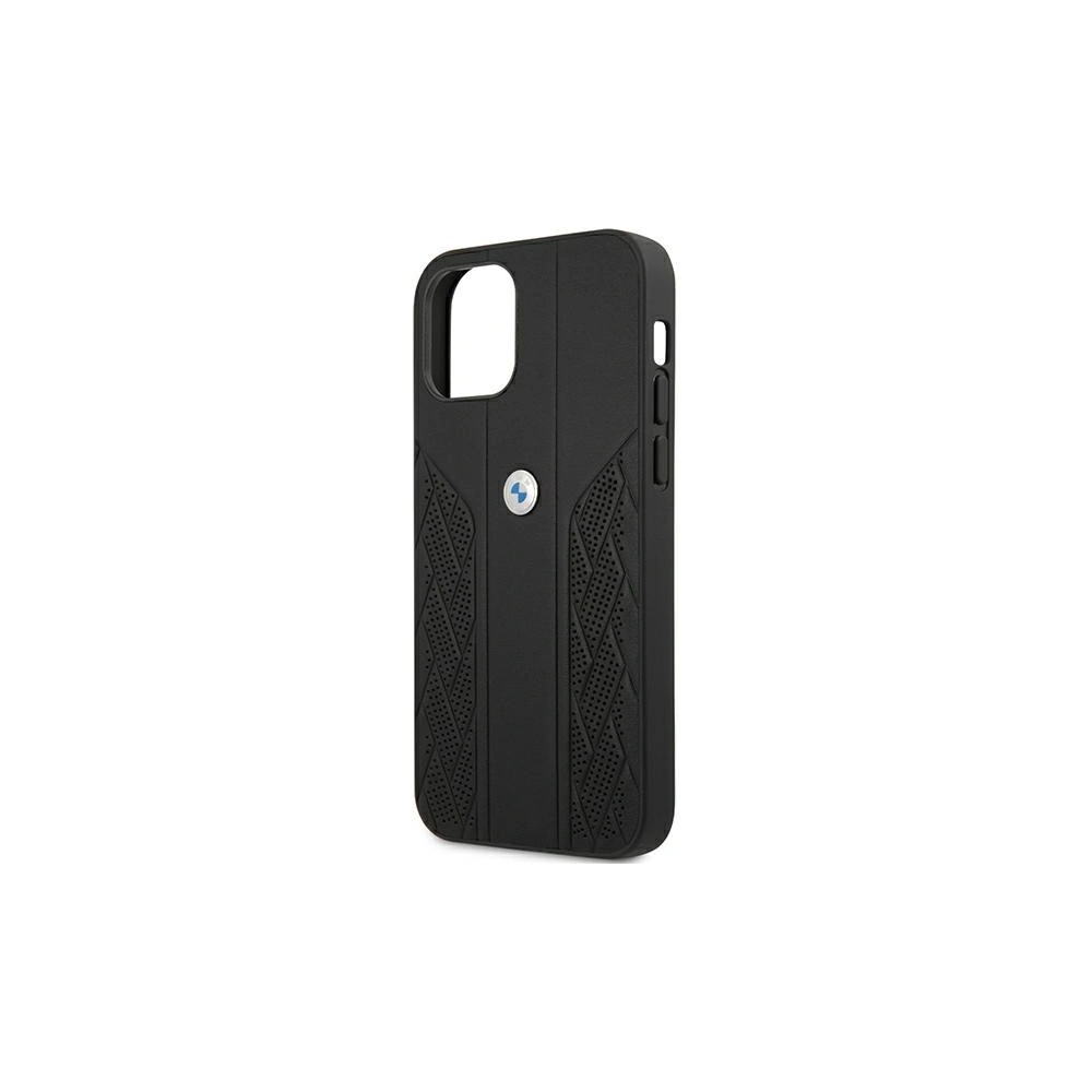 Etui BMW BMHCP12SRSPPK Apple iPhone 12 mini czarny/black hardcase Leather Curve Perforate