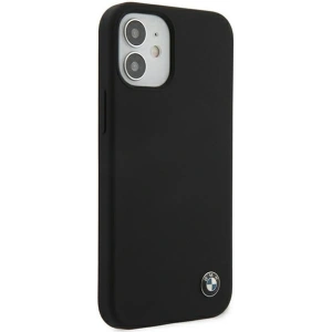 Buy BMW BMHCP12SSILBK Apple iPhone 12 mini black hardcase Silicone Signature - BMW097BLK - {ean13} - Home Screen Store Europe