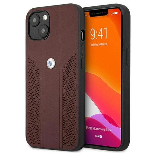 Kup Case BMW BMHCP13MRSPPR Apple iPhone 13 rot/hartcase Leder Curve Perforate - BMW103RED - {ean13} - Sklep Home Screen