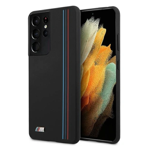 Kup Etui BMW BMHCS21LSIVTBK Samsung Galaxy S21 Ultra fekete/szürke Szilikon Csíkok M Kollekció - BMW109BLK - {ean13} - Sklep Home Screen