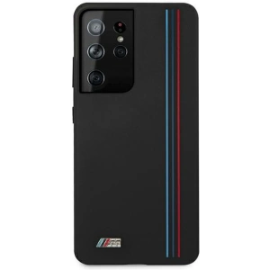 Buy BMW BMHCS21LSIVTBK Samsung Galaxy S21 Ultra black Silicone Stripes M Collection - BMW109BLK - {ean13} - Home Screen Store Europe