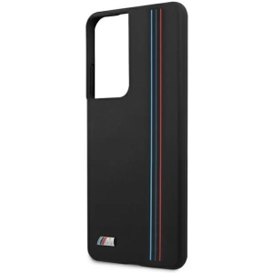 Buy BMW BMHCS21LSIVTBK Samsung Galaxy S21 Ultra black Silicone Stripes M Collection - BMW109BLK - {ean13} - Home Screen Store Europe