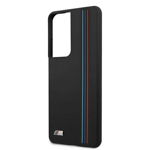Buy BMW BMHCS21LSIVTBK Samsung Galaxy S21 Ultra black Silicone Stripes M Collection - BMW109BLK - {ean13} - Home Screen Store Europe