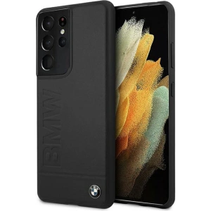 Buy BMW BMHCS21LSLLBK Samsung Galaxy S21 Ultra black hardcase Signature Logo Imprint - BMW112BLK - {ean13} - Home Screen Store Europe
