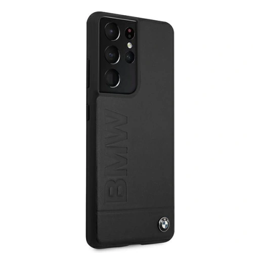 Buy BMW BMHCS21LSLLBK Samsung Galaxy S21 Ultra black hardcase Signature Logo Imprint - BMW112BLK - {ean13} - Home Screen Store Europe