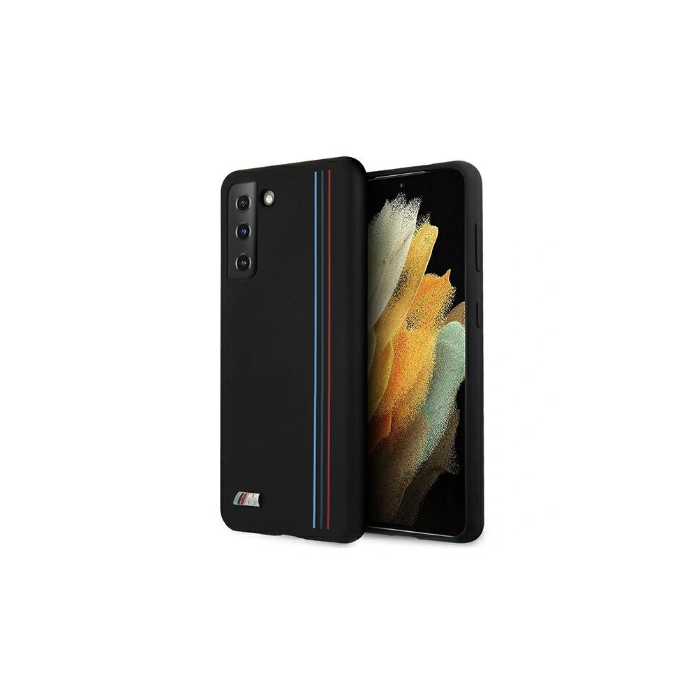 Etui BMW BMHCS21MSIVTBK Samsung Galaxy S21+ Plus czarny/black Silicone Stripes M Collection