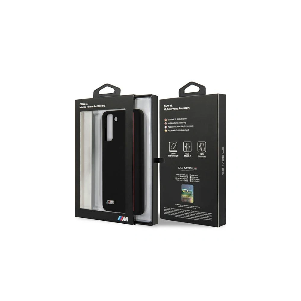 Etui BMW BMHCS21MSIVTBK Samsung Galaxy S21+ Plus czarny/black Silicone Stripes M Collection