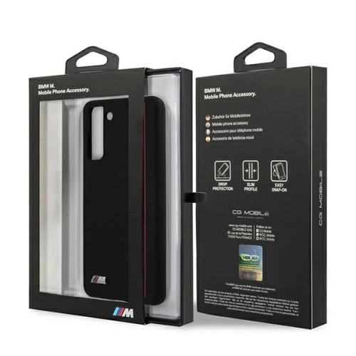 Kup Etui BMW BMHCS21SSIVTBK Samsung Galaxy S21 fekete/szürke Szilikon Csíkok M Kollekció - BMW130BLK - {ean13} - Sklep Home Screen
