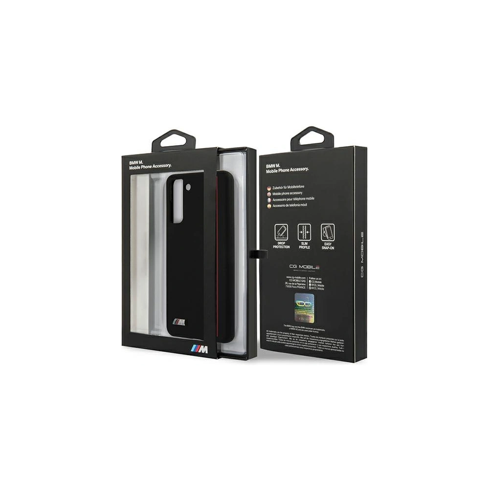 Etui BMW BMHCS21SSIVTBK Samsung Galaxy S21 czarny/black Silicone Stripes M Collection