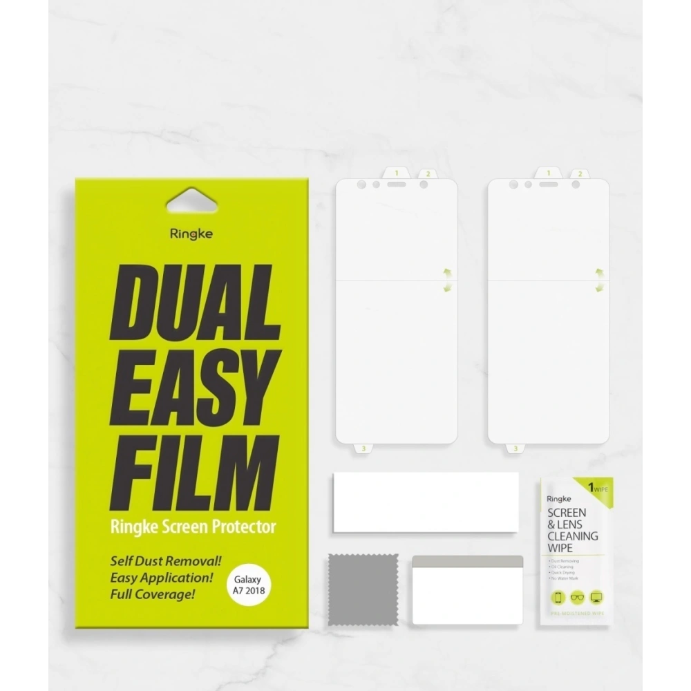 Folia Ringke Dual Easy Full Cover Samsung Galaxy A7 2018 Case Friendly