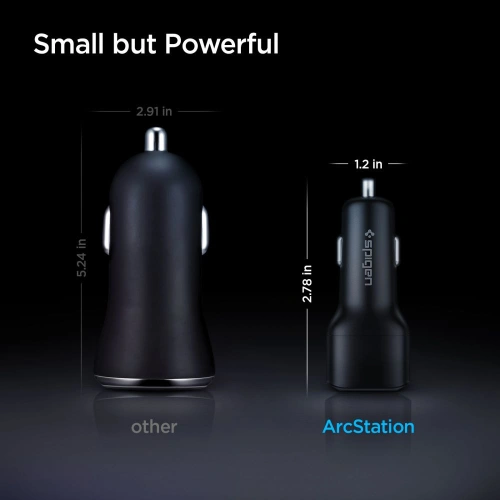 Buy Spigen PC2000 PowerArc 2-port Car Charger PD 45W QC 3.0 Black - SPN1855BLK - {ean13} - Home Screen Store Europe