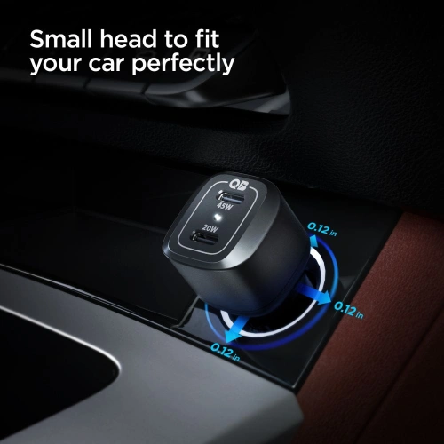 Kup Auto nabíječka Spigen PC2000 PowerArc 2-port Car Charger PD 45W QC 3.0 Černá - SPN1855BLK - {ean13} - Sklep Home Screen