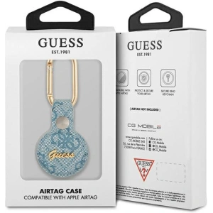 Kup Etui Guess GUATP4GMSRB Apple AirTag niebieski/blue 4G Vintage Script - GUE1246BLU - {ean13} - Sklep Home Screen