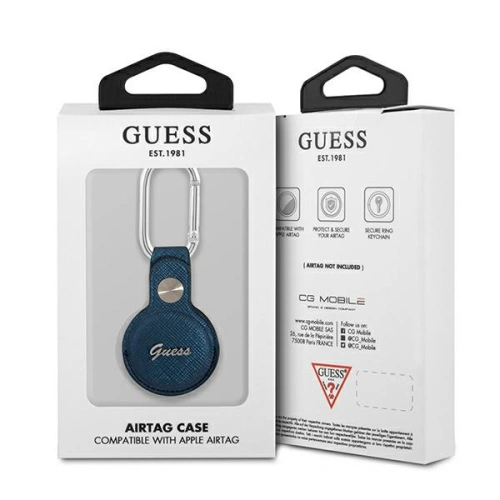 Kup Case Guess GUATPSASRSB Apple AirTag blau Saffiano Vintage Script - GUE1250BLU - {ean13} - Sklep Home Screen