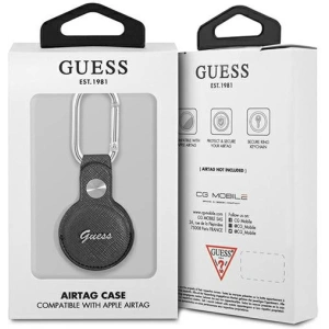 Kup Etui Guess GUATPSASRSG Apple AirTag szary/grey Saffiano Vintage Script - GUE1252GRY - {ean13} - Sklep Home Screen
