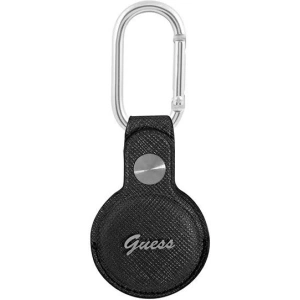 Kup Etui Guess GUATPSASRSK Apple AirTag czarny/black Saffiano Vintage Script - GUE1253BLK - {ean13} - Sklep Home Screen