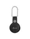 Case Guess GUATPSASRSK Apple AirTag schwarz/schwarz Saffiano Vintage Script