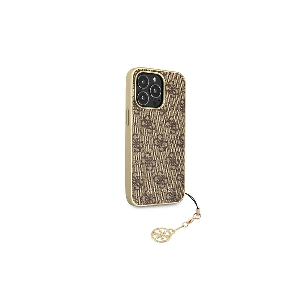 Etui Guess GUHCP13LGF4GBR Apple iPhone 13 Pro brązowy/brown hardcase 4G Charms Collection