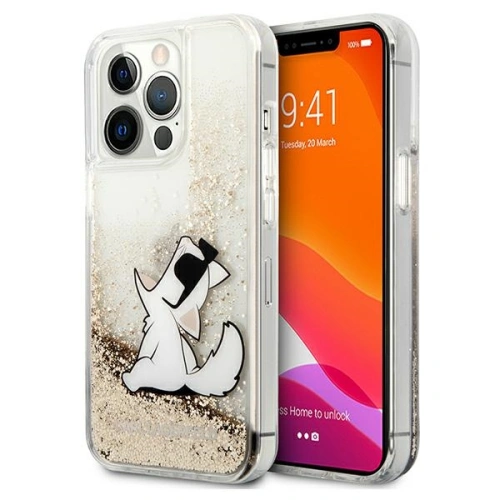 Kup Etui Karl Lagerfeld KLHCP13LGCFD Apple iPhone 13 Pro arany/hardcase Liquid Glitter Choupette Fun - KLD601GLD - {ean13} - Sklep Home Screen