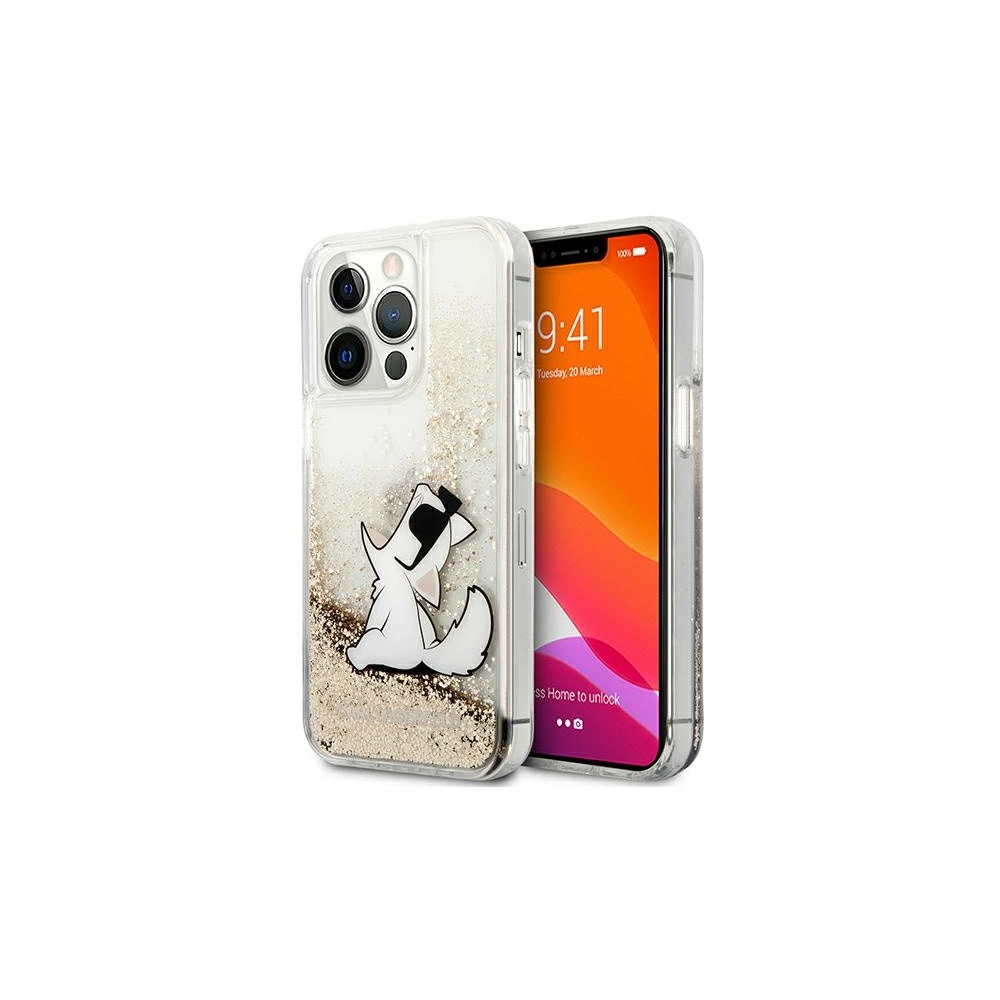 Etui Karl Lagerfeld KLHCP13LGCFD Apple iPhone 13 Pro złoty/gold hardcase Liquid Glitter Choupette Fun