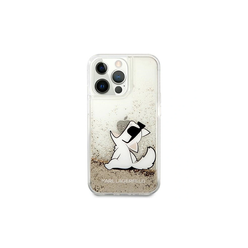 Etui Karl Lagerfeld KLHCP13LGCFD Apple iPhone 13 Pro złoty/gold hardcase Liquid Glitter Choupette Fun