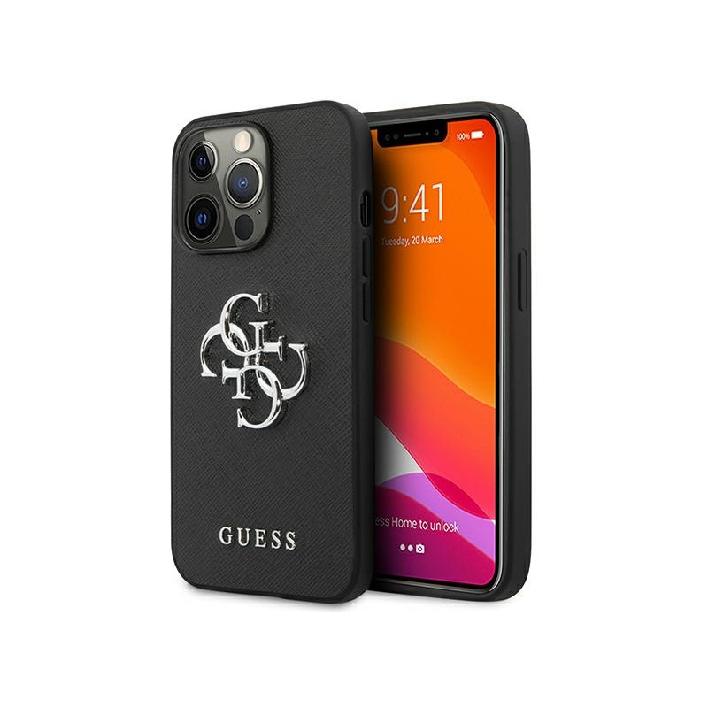 Buy Guess GUHCP13LSA4GSBK Apple iPhone 13 Pro black hardcase Saffiano 4G Metal Logo - 3666339024093 - GUE1269BLK - Homescreen.pl