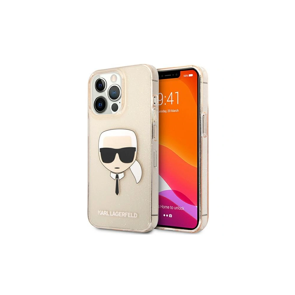 Etui Karl Lagerfeld KLHCP13LKHTUGLGO Apple iPhone 13 Pro złoty/gold hardcase Glitter Karl`s Head