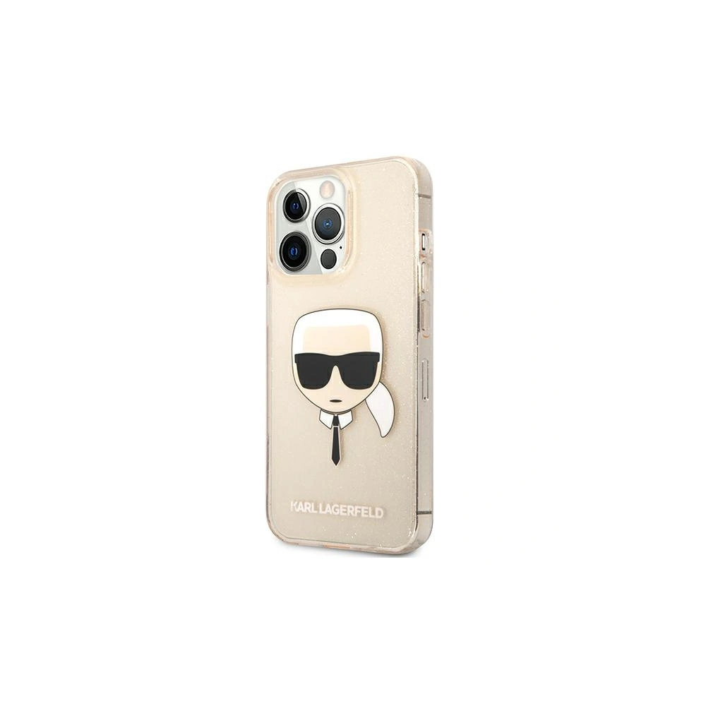 Etui Karl Lagerfeld KLHCP13LKHTUGLGO Apple iPhone 13 Pro złoty/gold hardcase Glitter Karl`s Head