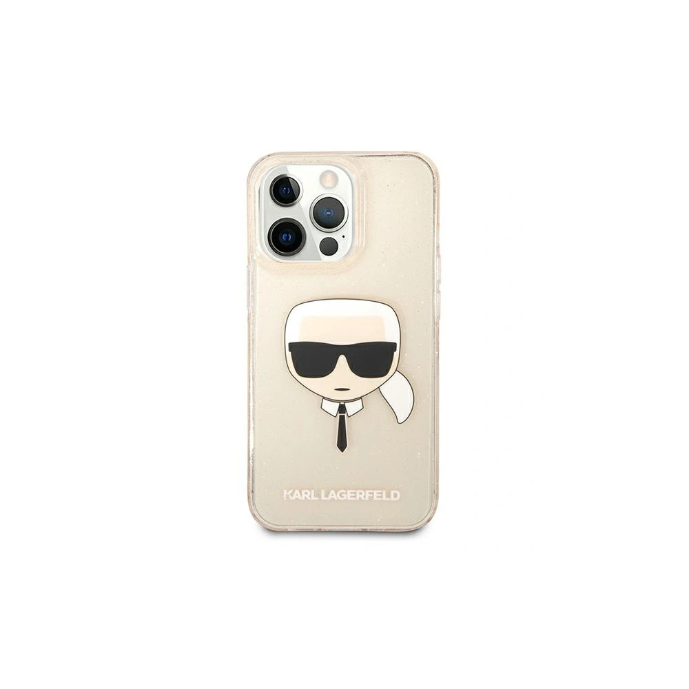 Etui Karl Lagerfeld KLHCP13LKHTUGLGO Apple iPhone 13 Pro złoty/gold hardcase Glitter Karl`s Head
