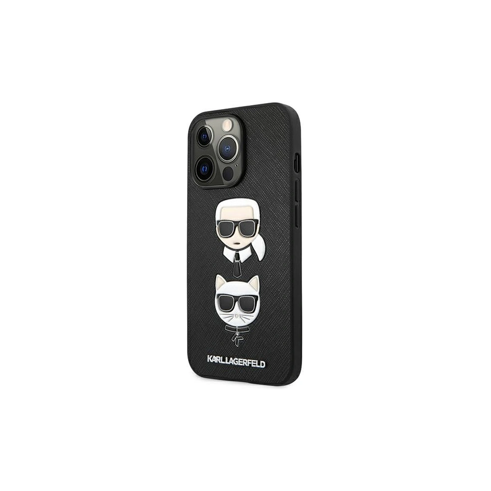 Etui Karl Lagerfeld KLHCP13LSAKICKCBK Apple iPhone 13 Pro czarny/black book Saffiano Karl & Choupette
