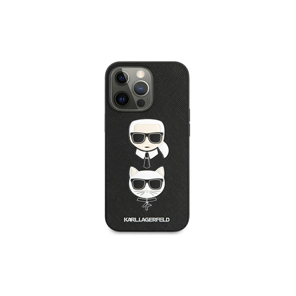 Etui Karl Lagerfeld KLHCP13LSAKICKCBK Apple iPhone 13 Pro czarny/black book Saffiano Karl & Choupette