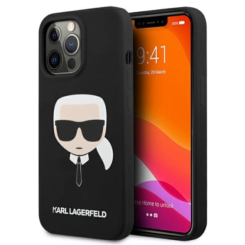 Kup Etui Karl Lagerfeld KLHCP13LSLKHBK Apple iPhone 13 Pro negru/black hardcase Silicone Karl`s Head - KLD607BLK - {ean13} - Sklep Home Screen