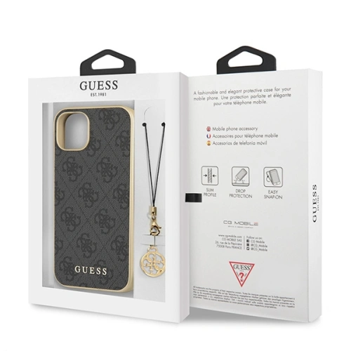 Kup Case Guess GUHCP13MGF4GGR Apple iPhone 13 grau/grey hardcase 4G Charms Collection - GUE1275GRY - {ean13} - Sklep Home Screen