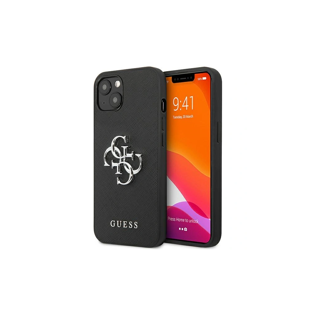Etui Guess GUHCP13MSA4GSBK Apple iPhone 13 czarny/black hardcase Saffiano 4G Metal Logo