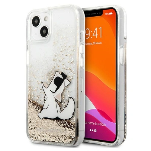 Kup Etui Karl Lagerfeld KLHCP13MGCFD Apple iPhone 13 arany/hardver Liquid Glitter Choupette Fun - KLD615GLD - {ean13} - Sklep Home Screen