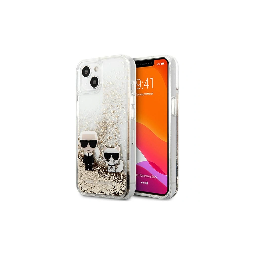 Etui Karl Lagerfeld KLHCP13MGKCD Apple iPhone 13 złoty/gold hardcase Liquid Glitter Karl&Choupette