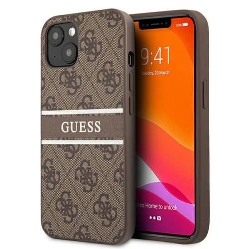 Kup Case Guess GUHCP13S4GDBR Apple iPhone 13 mini braun/brown Hardcase 4G Stripe - GUE1280BR - {ean13} - Sklep Home Screen