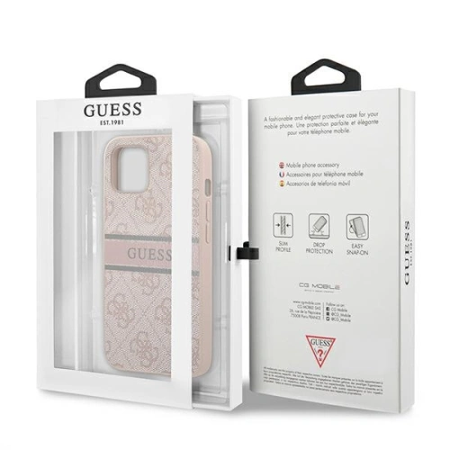 Kup Etui Guess GUHCP13S4GDPI Apple iPhone 13 mini różowy/pink hardcase 4G Stripe - GUE1281PNK - {ean13} - Sklep Home Screen