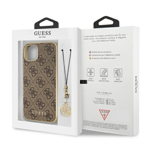 Kup Etui Guess GUHCP13SGF4GBR Apple iPhone 13 mini brązowy/brown hardcase 4G Charms Collection - GUE1283BR - {ean13} - Sklep Home Screen