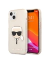 Karl Lagerfeld KLHCP13MKHTUGLGO Apple iPhone 13 gold hardcase Glitter Karl`s Head