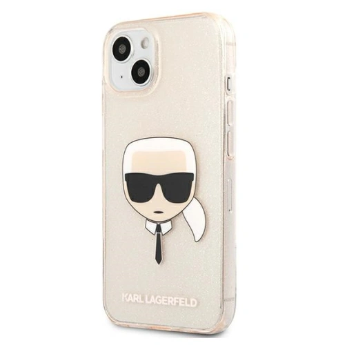 Buy Karl Lagerfeld KLHCP13MKHTUGLGO Apple iPhone 13 gold hardcase Glitter Karl`s Head - KLD617GLD - {ean13} - Home Screen Store Europe