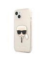 Buy Karl Lagerfeld KLHCP13MKHTUGLGO Apple iPhone 13 gold hardcase Glitter Karl`s Head - KLD617GLD - {ean13} - Home Screen Store Europe