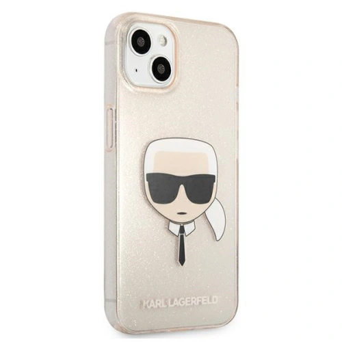 Buy Karl Lagerfeld KLHCP13MKHTUGLGO Apple iPhone 13 gold hardcase Glitter Karl`s Head - KLD617GLD - {ean13} - Home Screen Store Europe