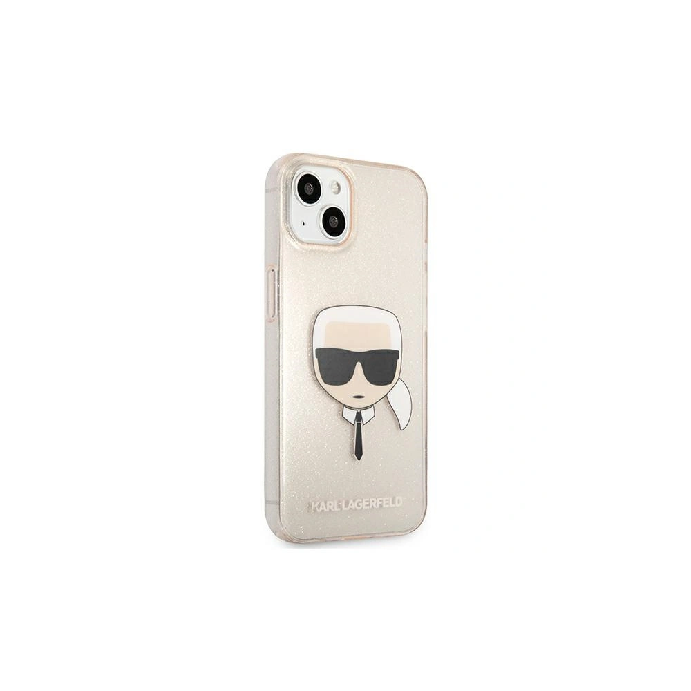 Etui Karl Lagerfeld KLHCP13MKHTUGLGO Apple iPhone 13 złoty/gold hardcase Glitter Karl`s Head